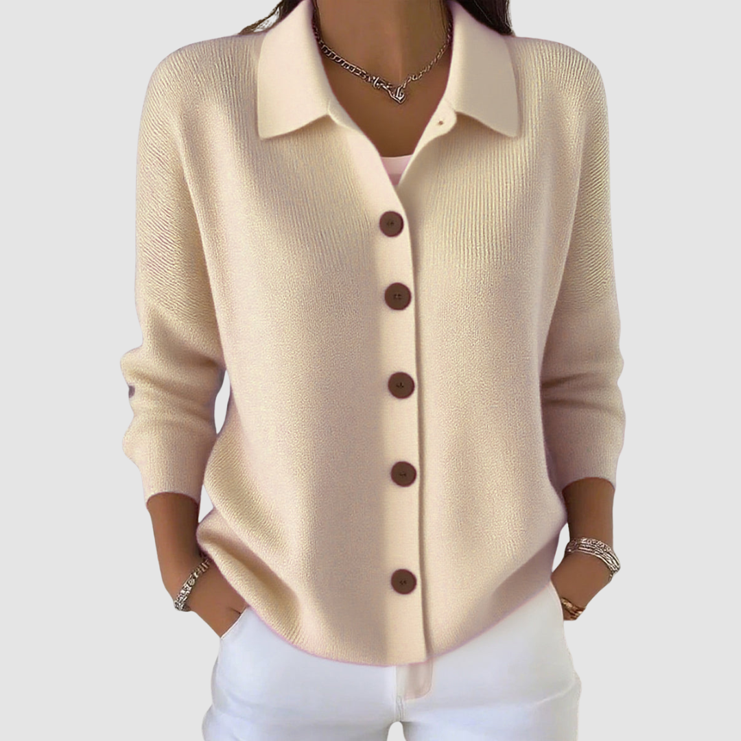 Elmont | Button-Front Collared Knit Cardigan
