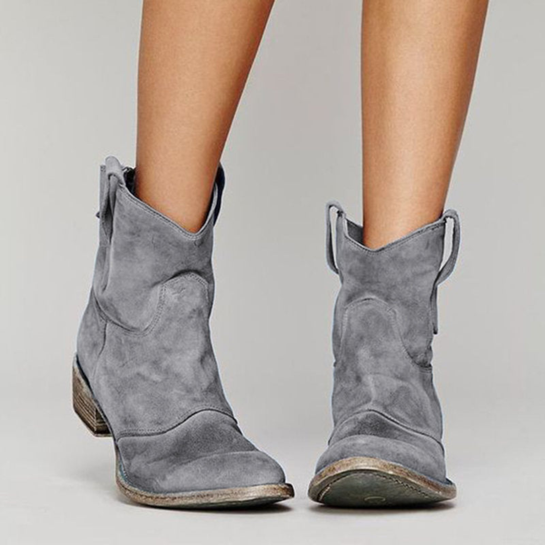 Elmont | Suede Western Ankle Boots