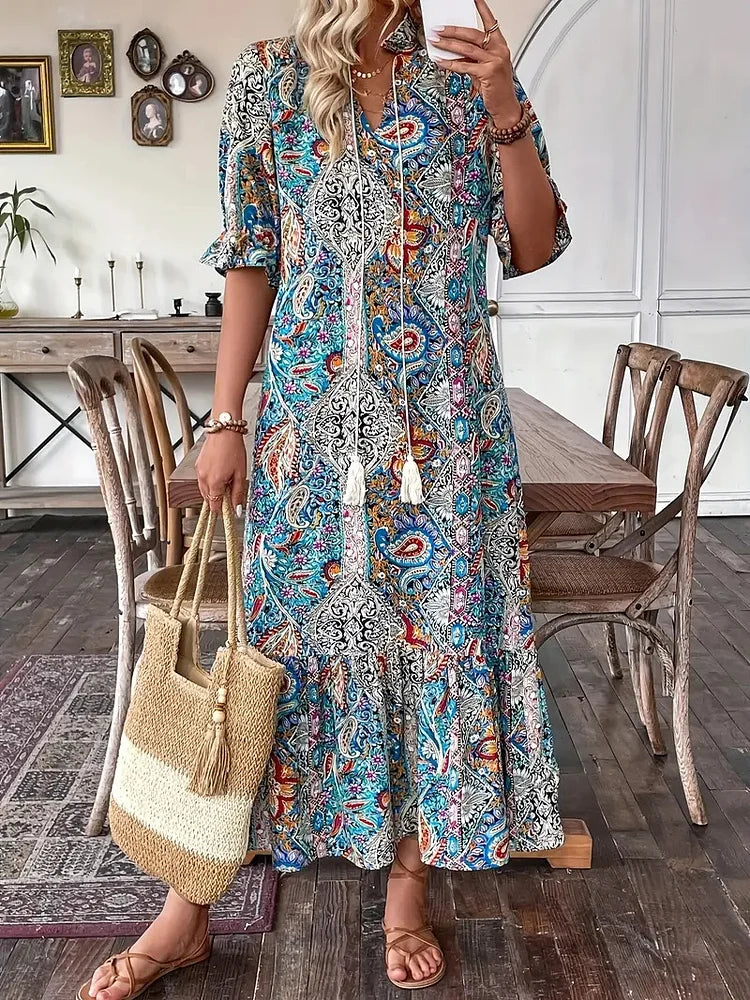 M&H | Bohemian Printed Midi Dress