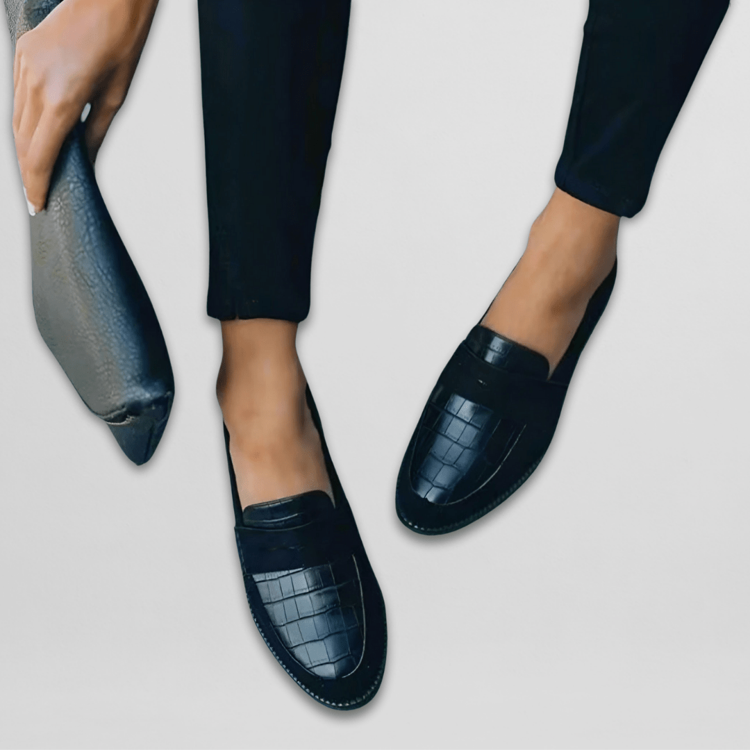 Elmont | Croc-Embossed Leather Orthopaedic Slippers