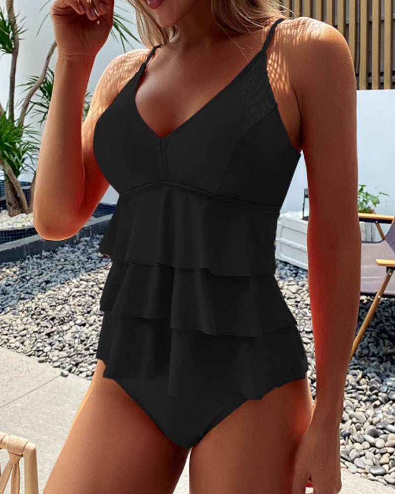 M&H | Swim Dress with Tiered Ruffles