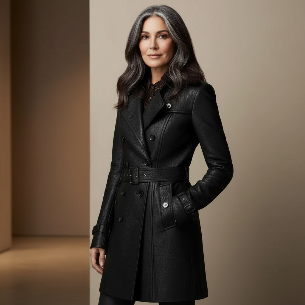 Elmont | Grained Leather Coat
