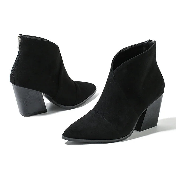 Elmont | Pointed-Toe Suede-Effect Ankle Boots