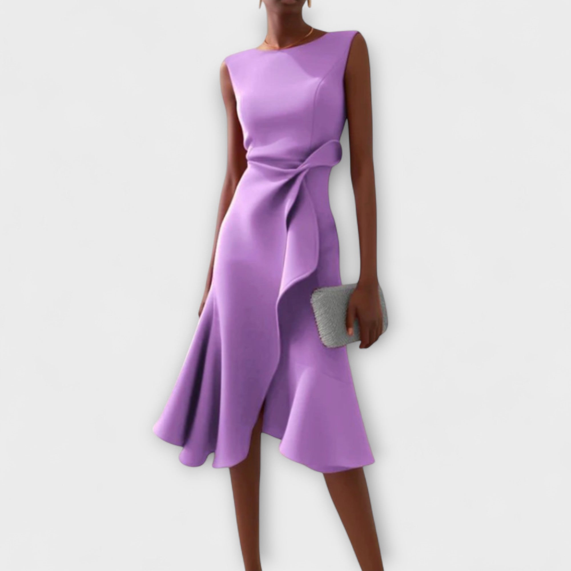 Sarah | Ruffle Hem Wrap Midi Dress