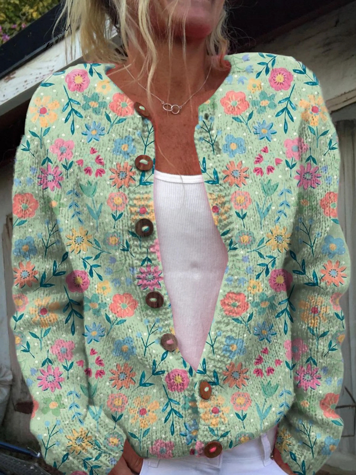 Elmont | Women's Vintage Floral Knit Cardigan