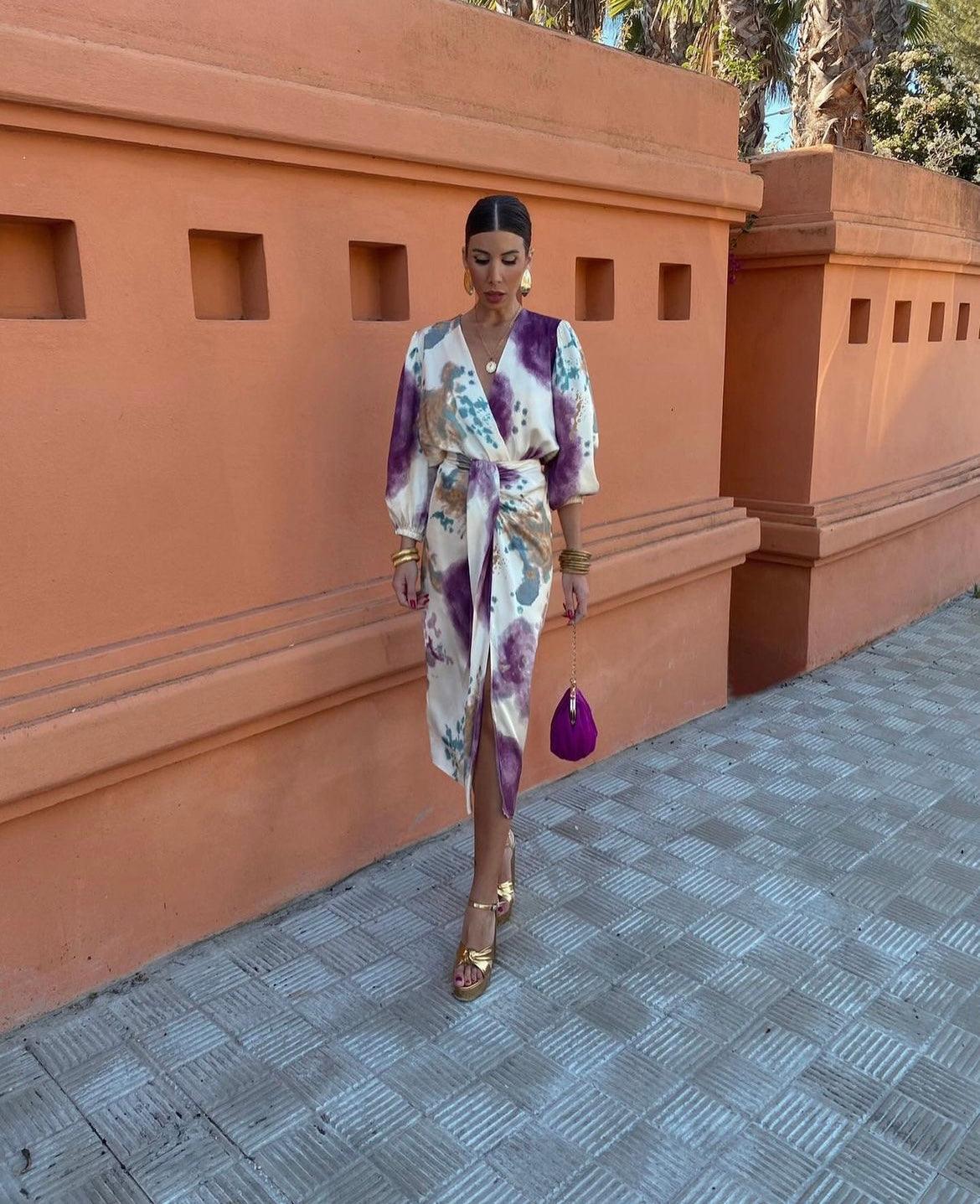 M&H | Draped Long-Sleeve Midi Dress