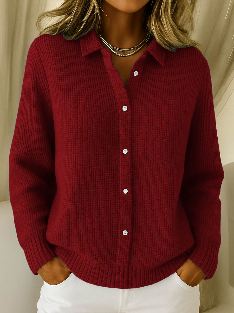 Sarah | Collared Button-Front Sweater