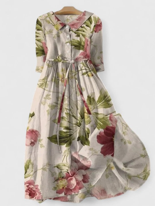 M&H | Lace-Up Waist Midi Dress