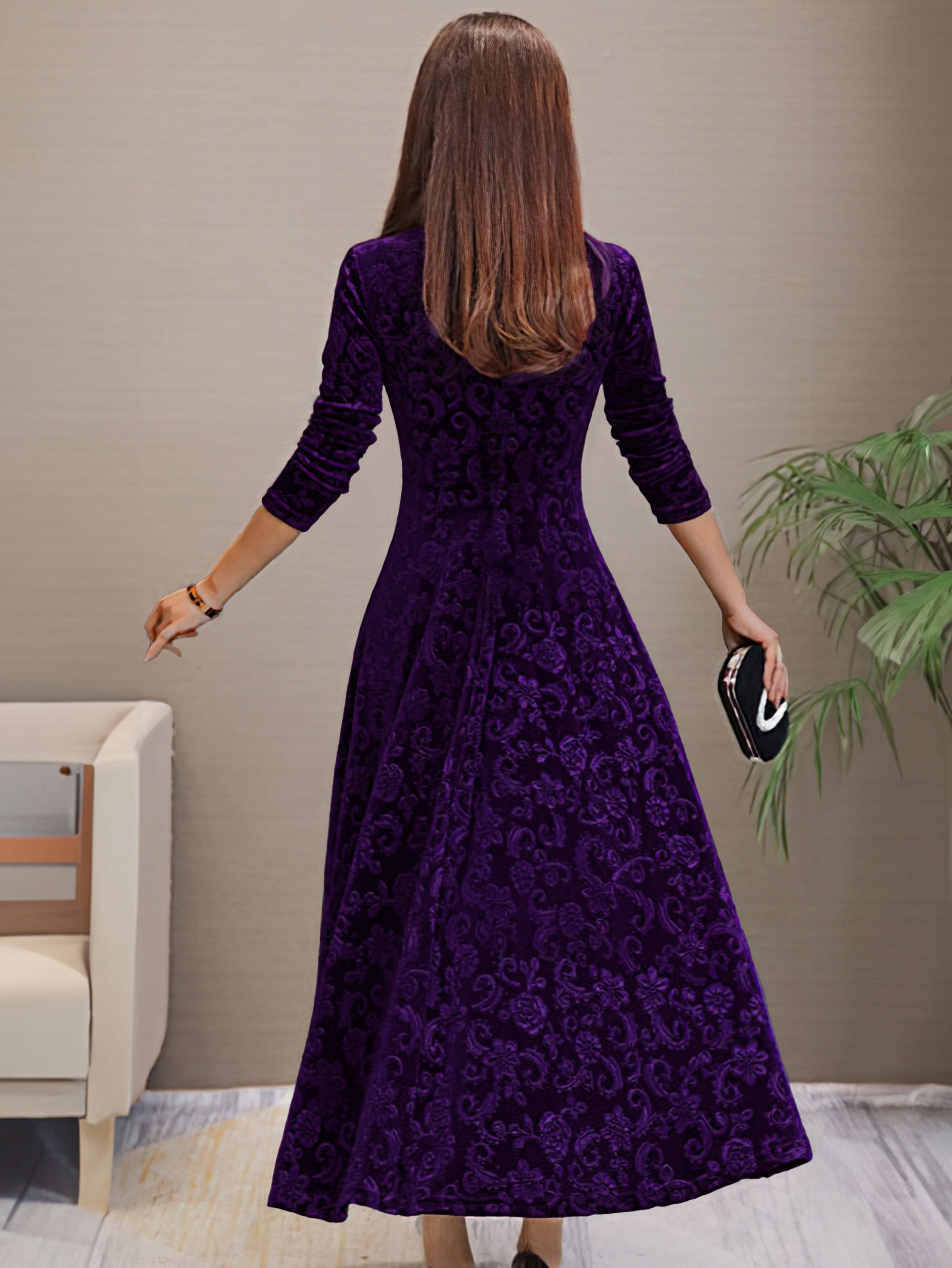 Elmont | Velvet Fit-and-Flare Dress