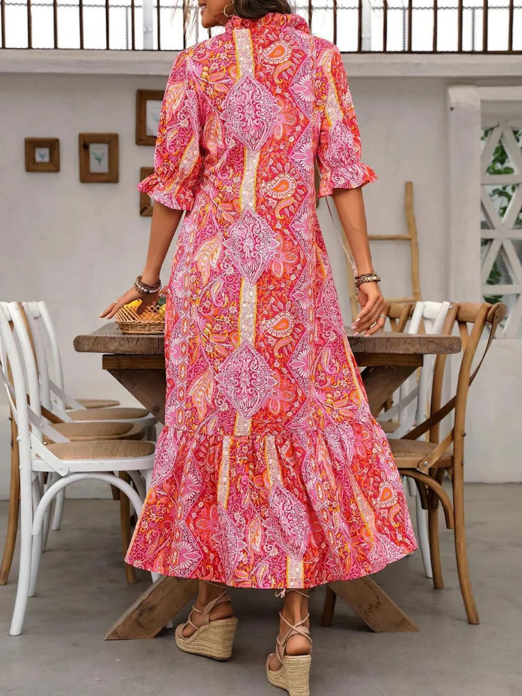 M&H | Bohemian Printed Midi Dress