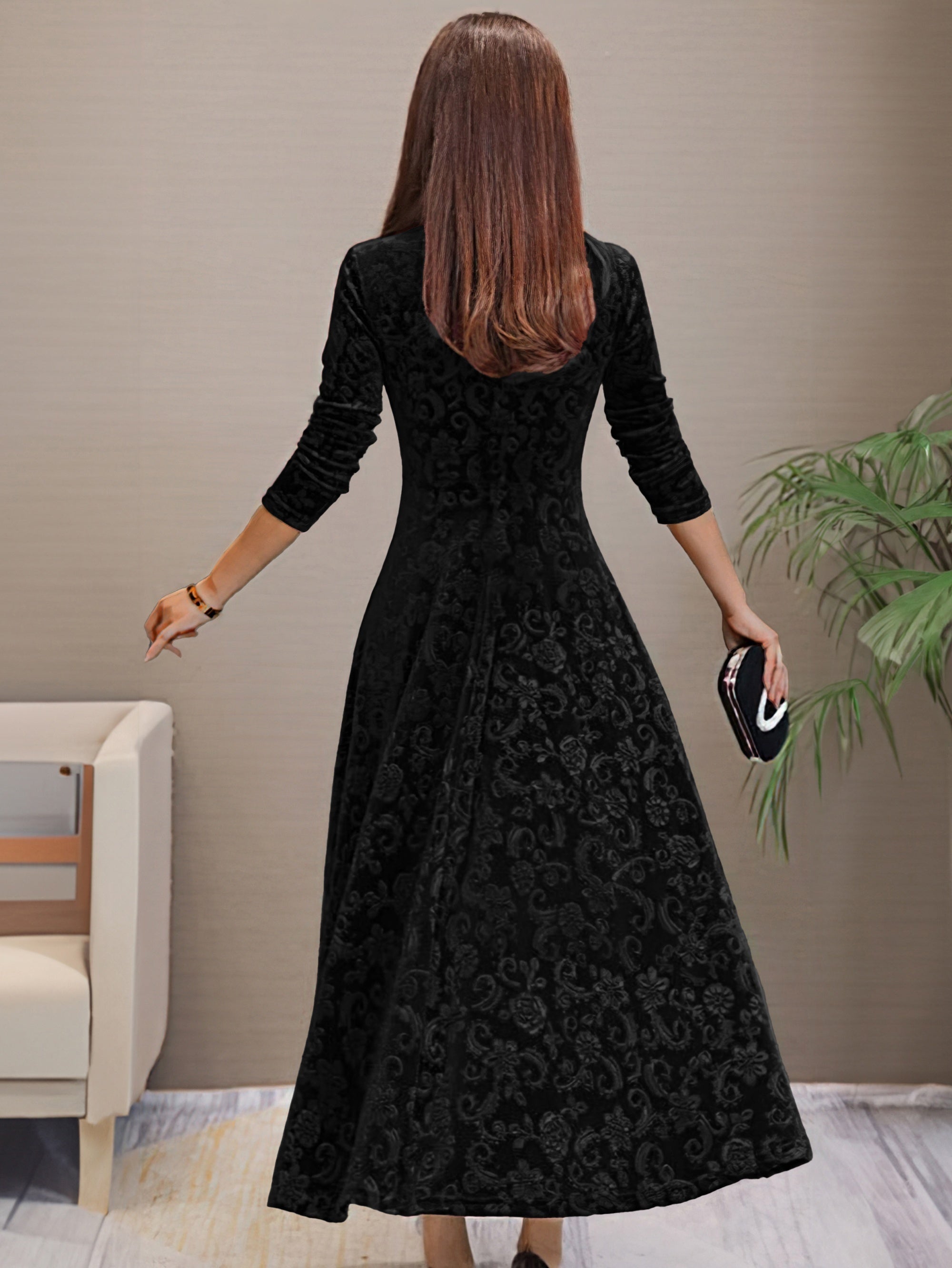 Elmont | Velvet Fit-and-Flare Dress