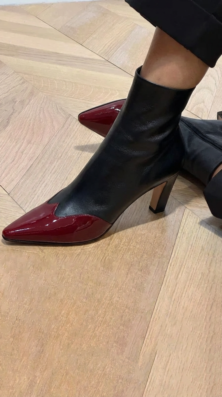 Elmont | Bicolour Pointed-Toe Ankle Boot