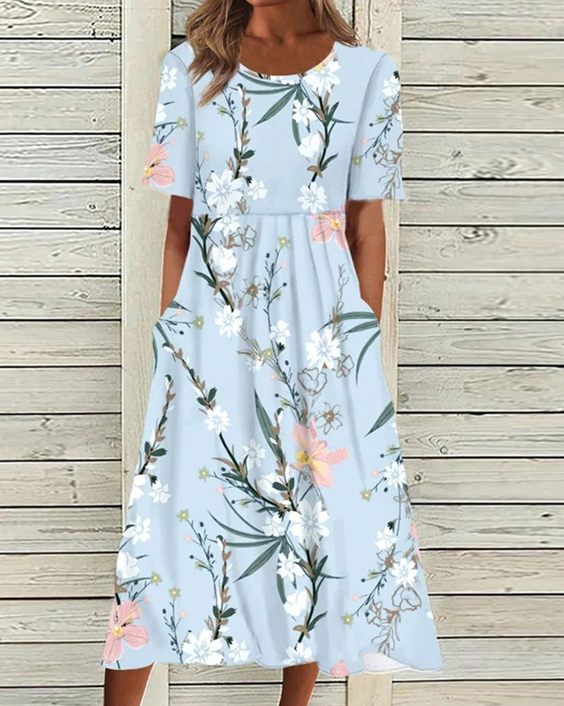 Elena | Floral Print Midi Dress