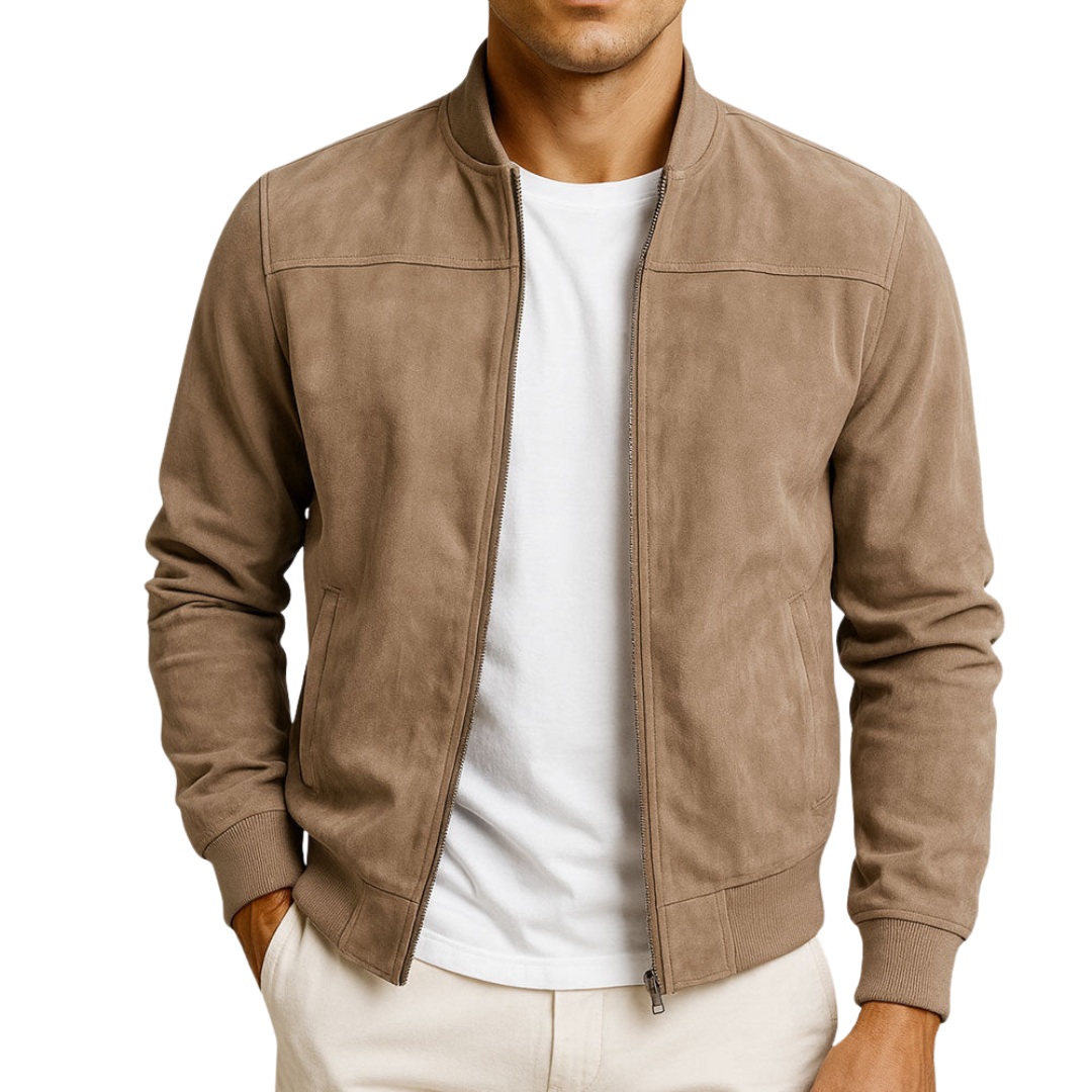 Elmont | Suede Bomber Jacket