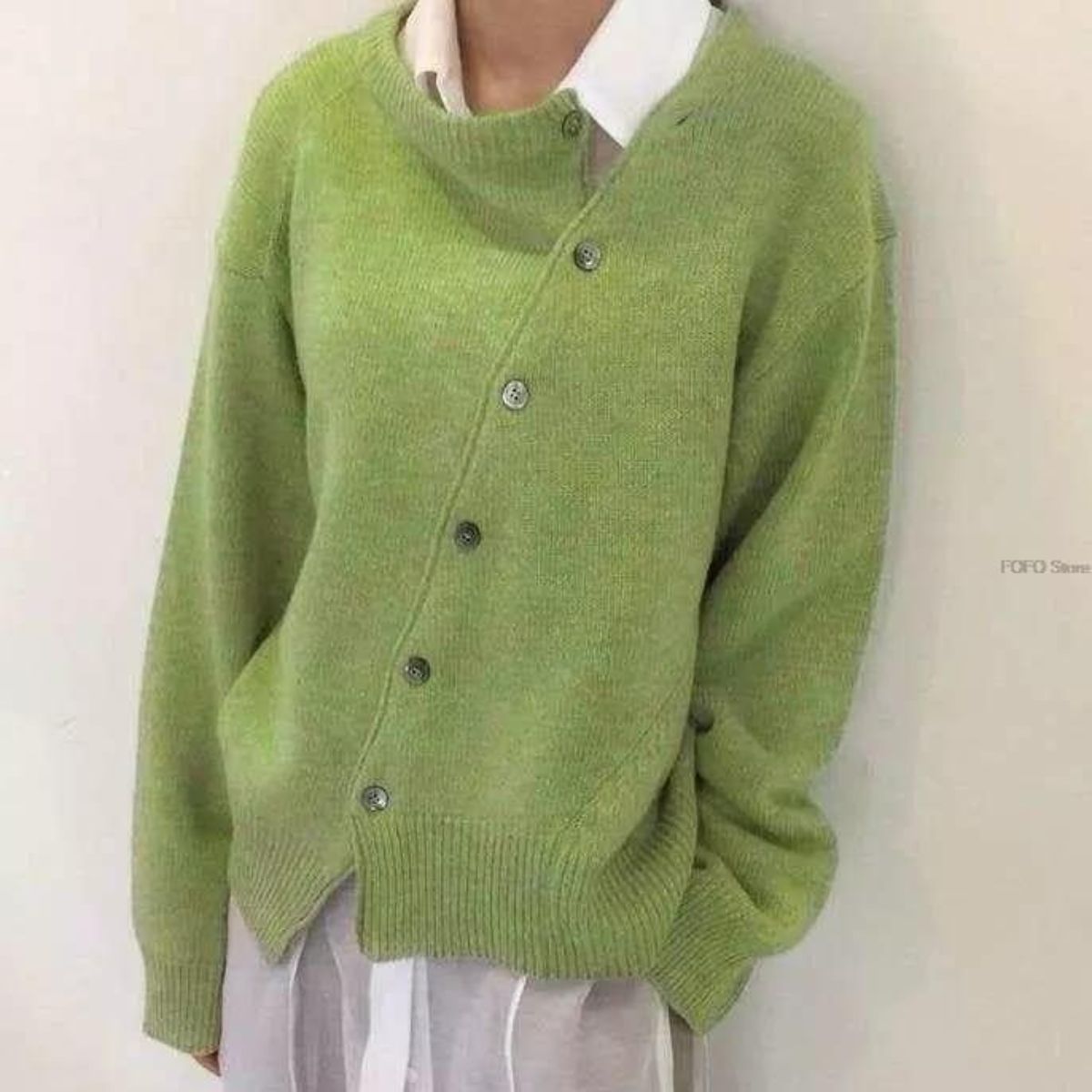 Sarah | Asymmetric Button-Front Cardigan