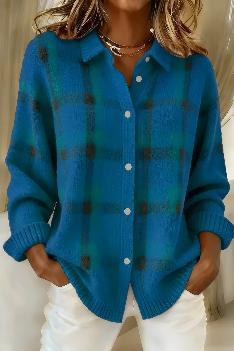 Elmont | Plaid Knit Cardigan