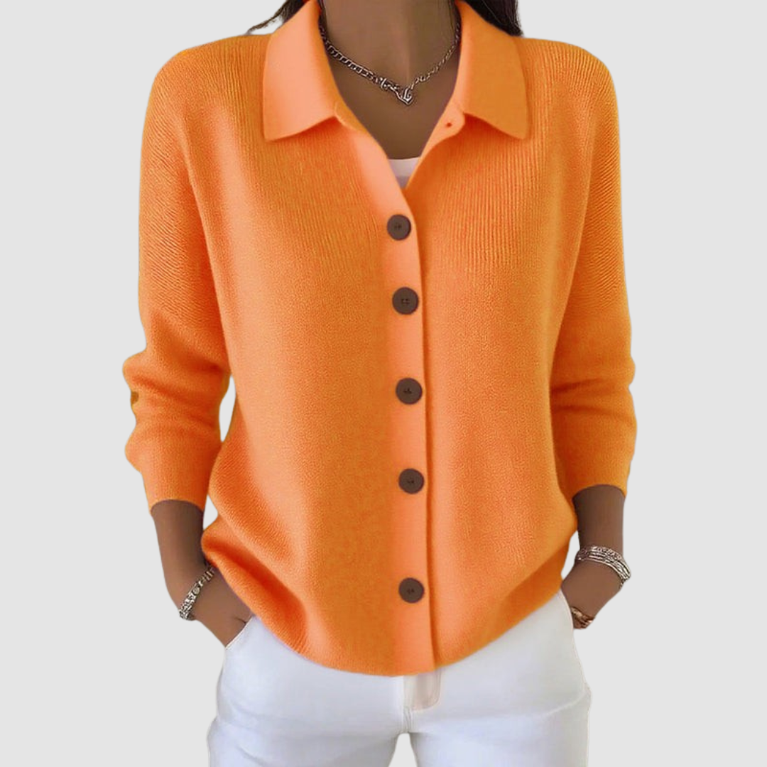 Elmont | Button-Front Collared Knit Cardigan