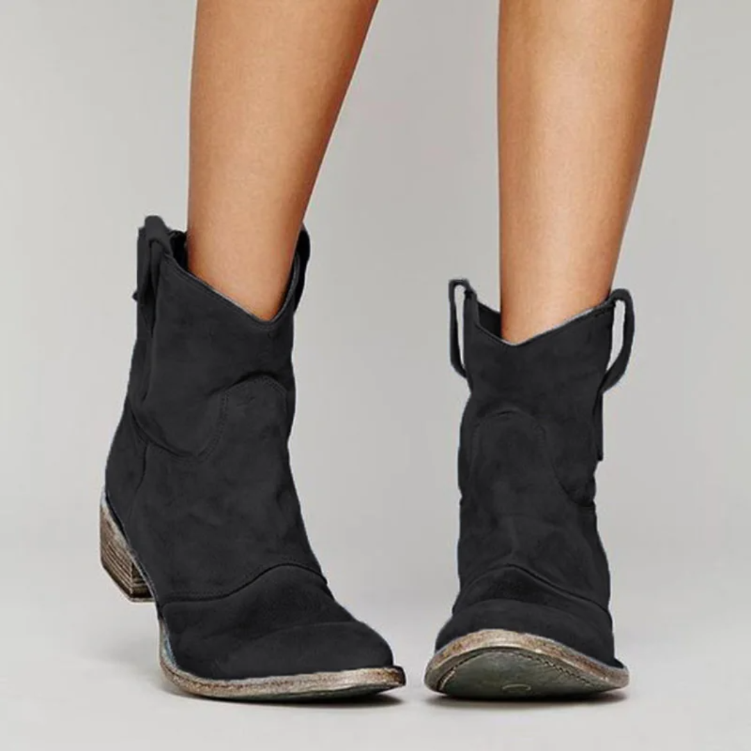 Elmont | Suede Western Ankle Boots