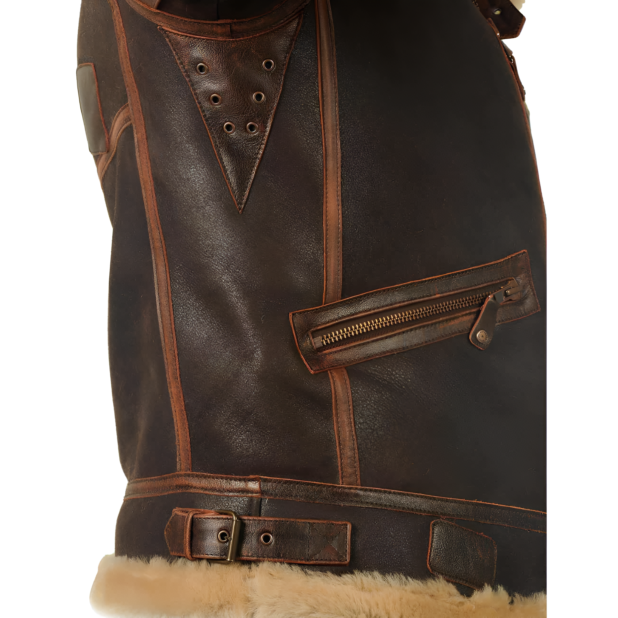 Elmont | Shearling-Lined Leather Aviator Jacket