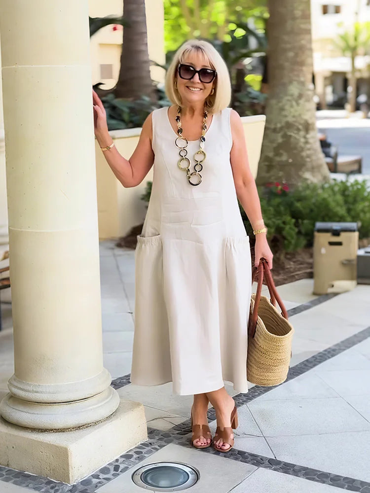 M&H | Pleated Pocket Midi Dress