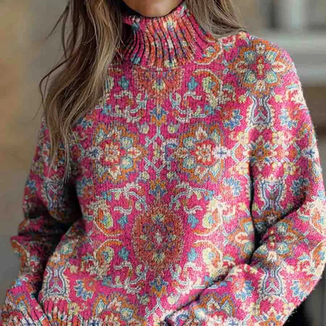 Elmont | Floral Turtleneck Sweater