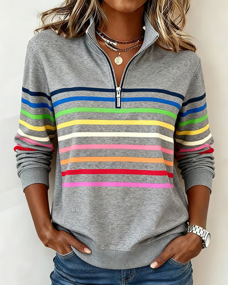 Elmont | Striped Half-Zip Sweater