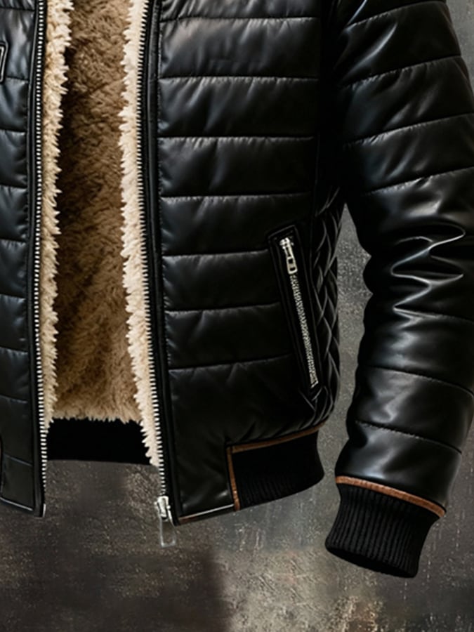 Elmont | Men's Faux Leather Plush-Lined Jacket