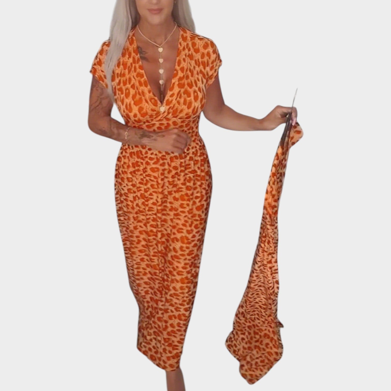 Zoe | Printed Wrap Midi Dress