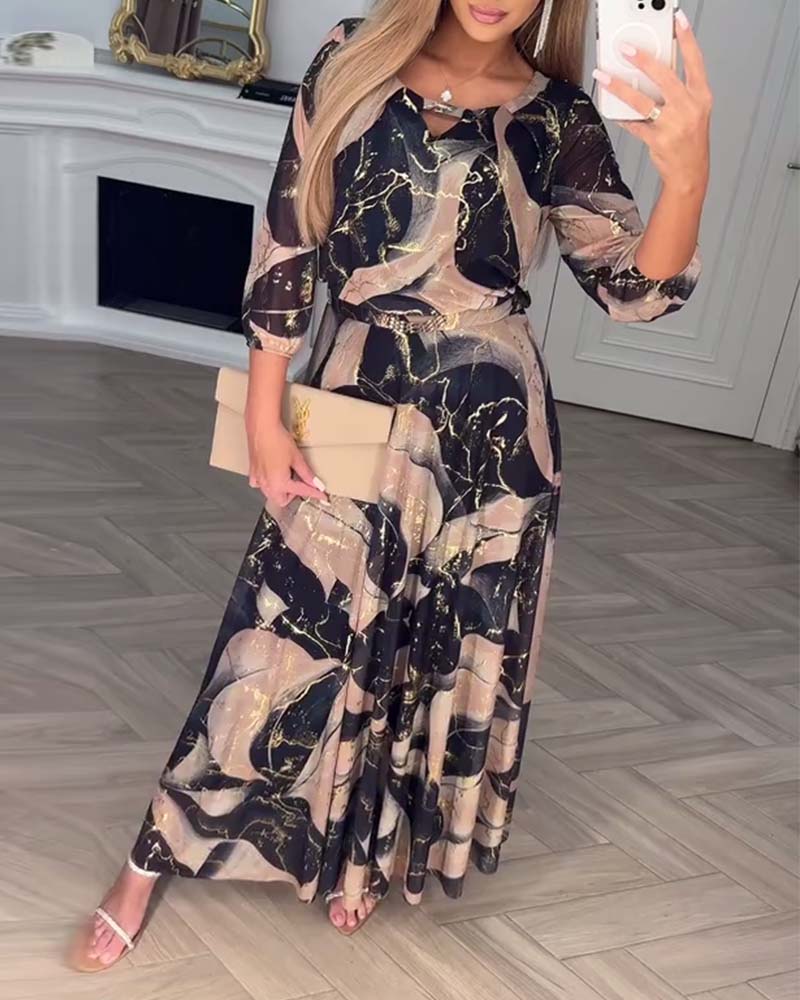 M&H | Maxi Dress with Marbled Print