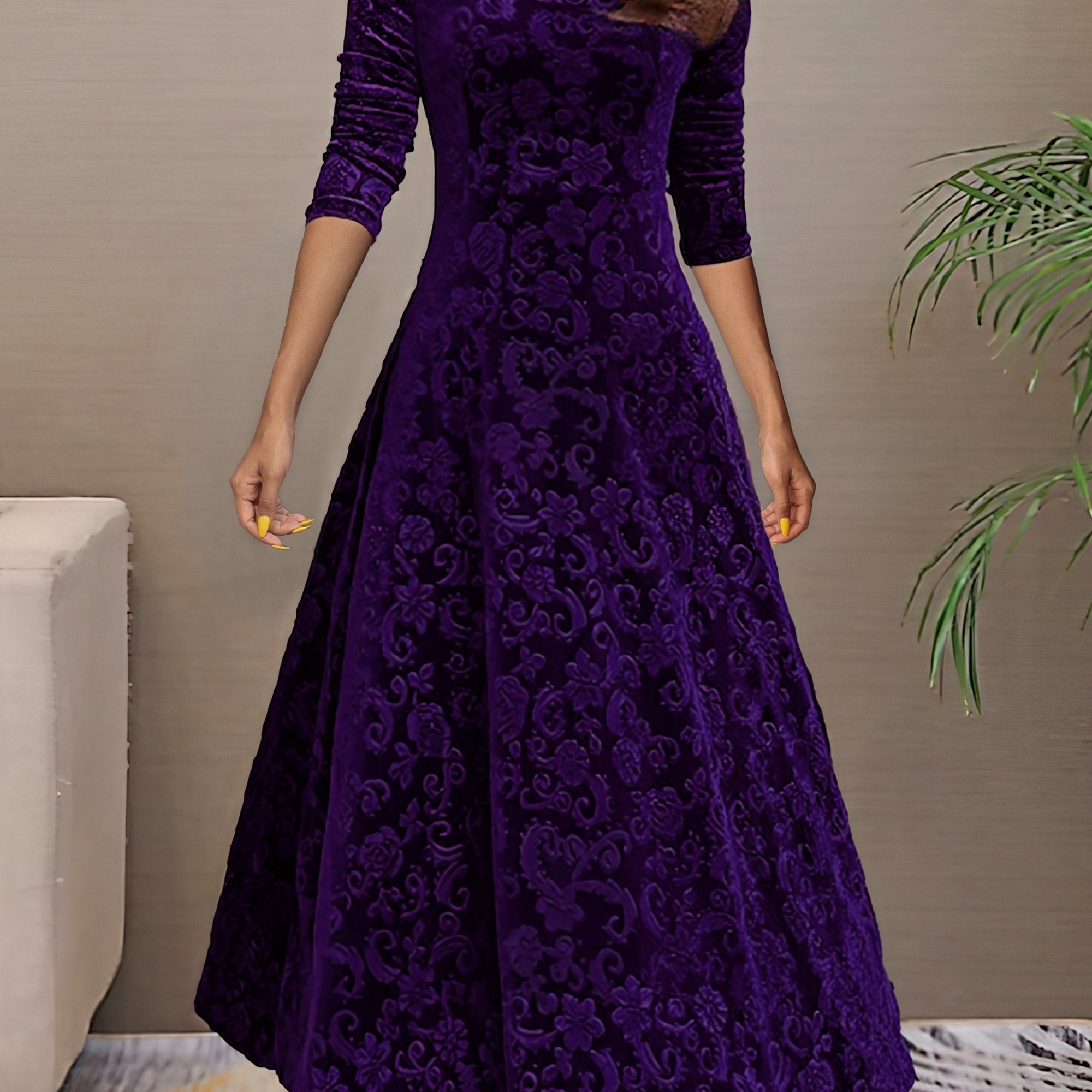 Elmont | Velvet Fit-and-Flare Dress