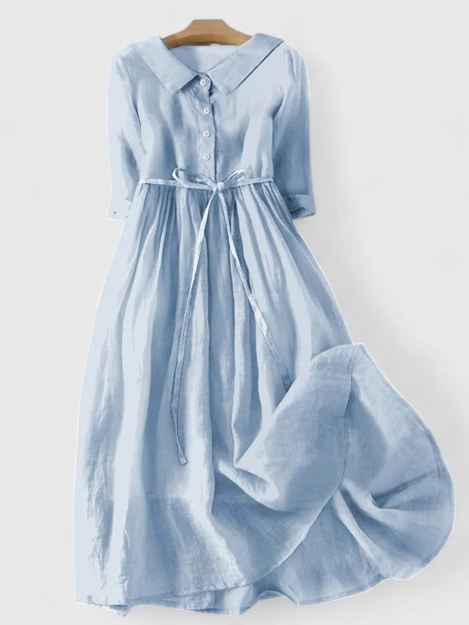 M&H | Lace-Up Waist Midi Dress