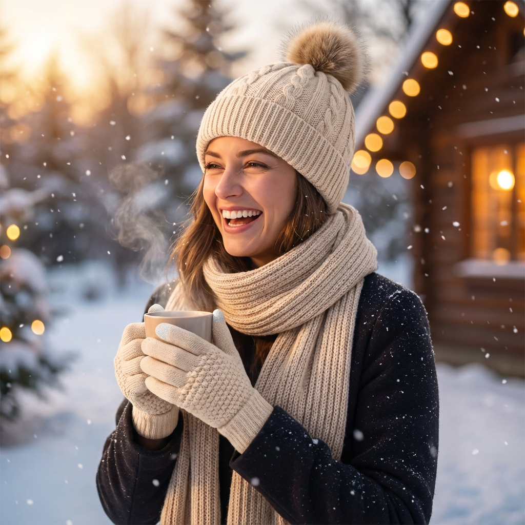 Elmont | Knit Beanie, Scarf & Touchscreen Gloves Set