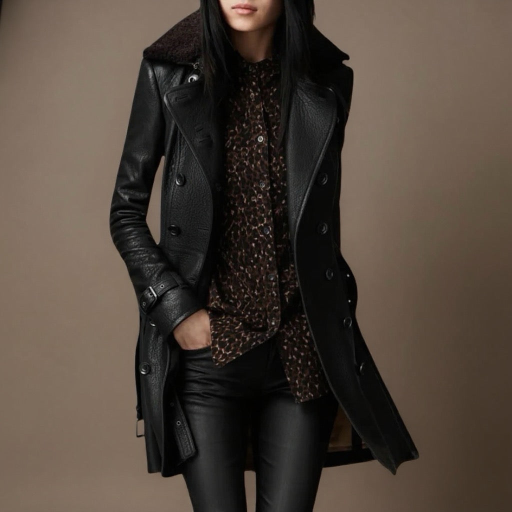 Elmont | Grained Leather Coat