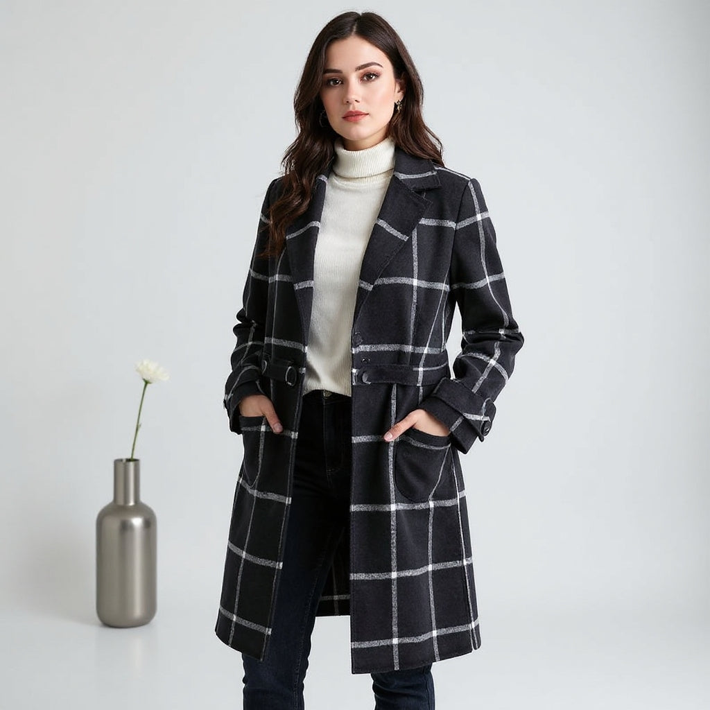 Elmont | Checked Wool Coat