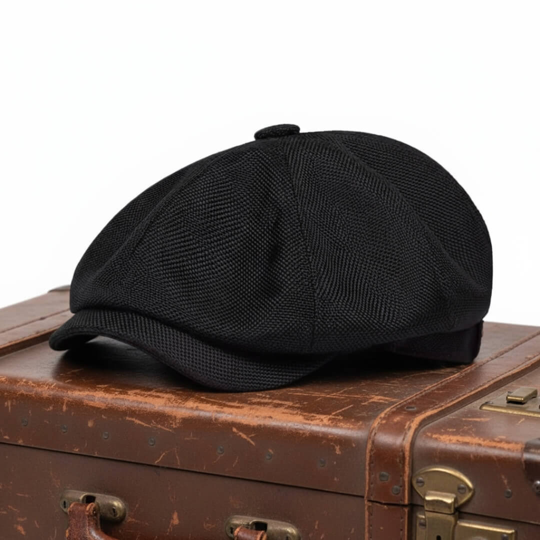 Elmont | Textured Cotton Newsboy Cap