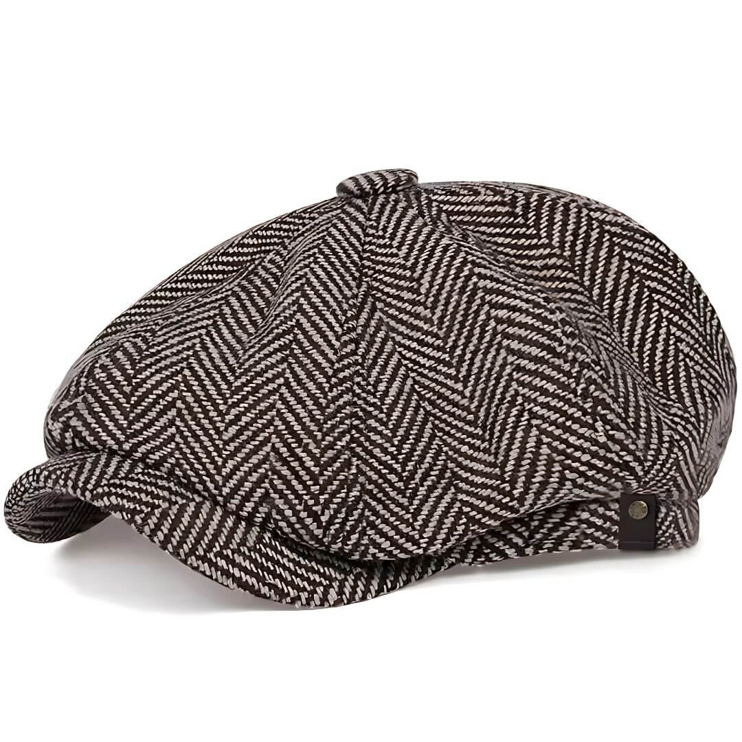 Elmont | Herringbone Wool-Blend Newsboy Cap