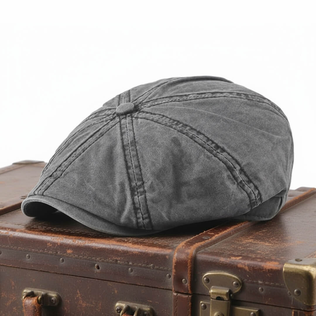 Elmont | Washed Cotton Newsboy Cap