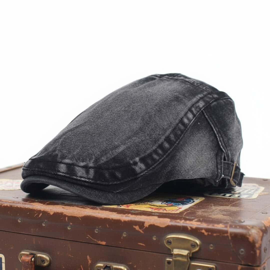 Elmont | Washed Denim Flat Cap