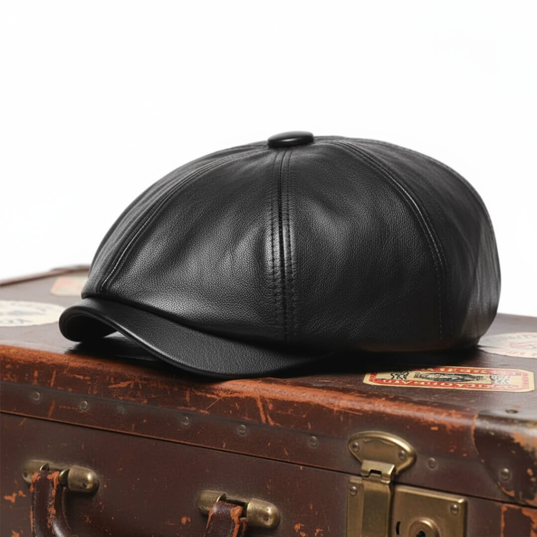 Elmont | Leather Flat Cap