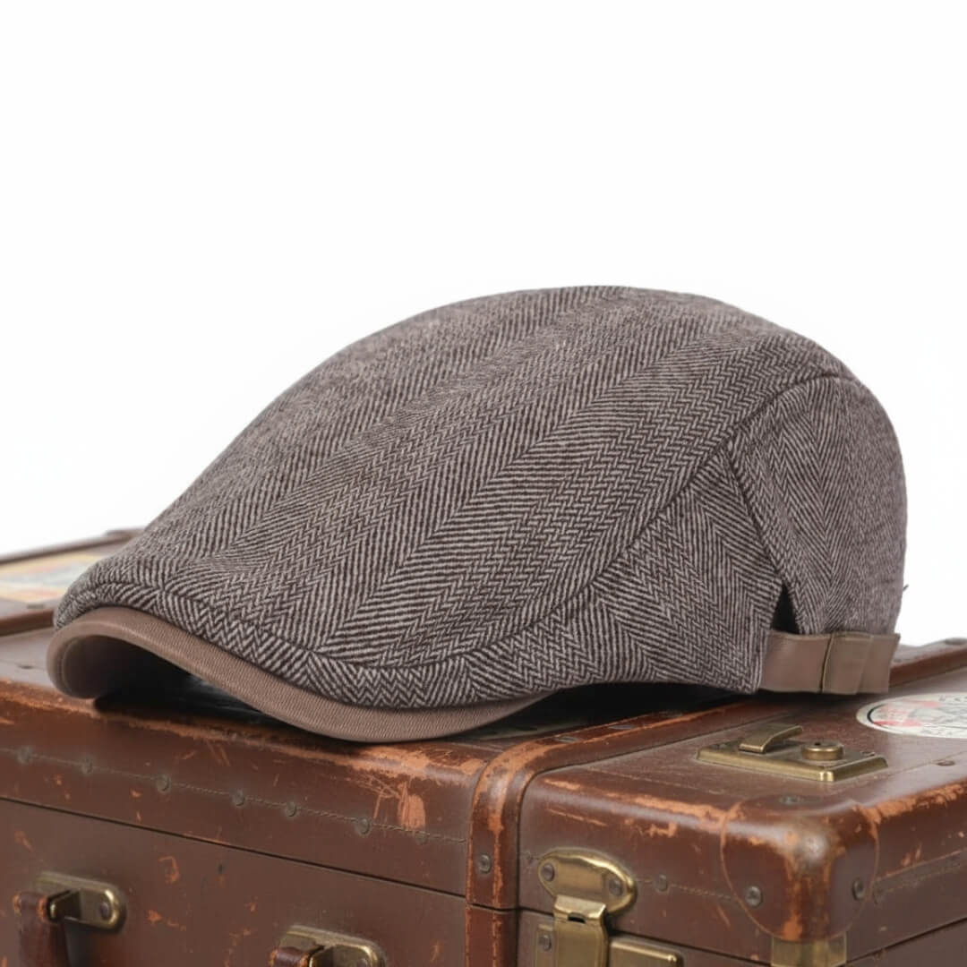 Elmont | Wool Herringbone Flat Cap