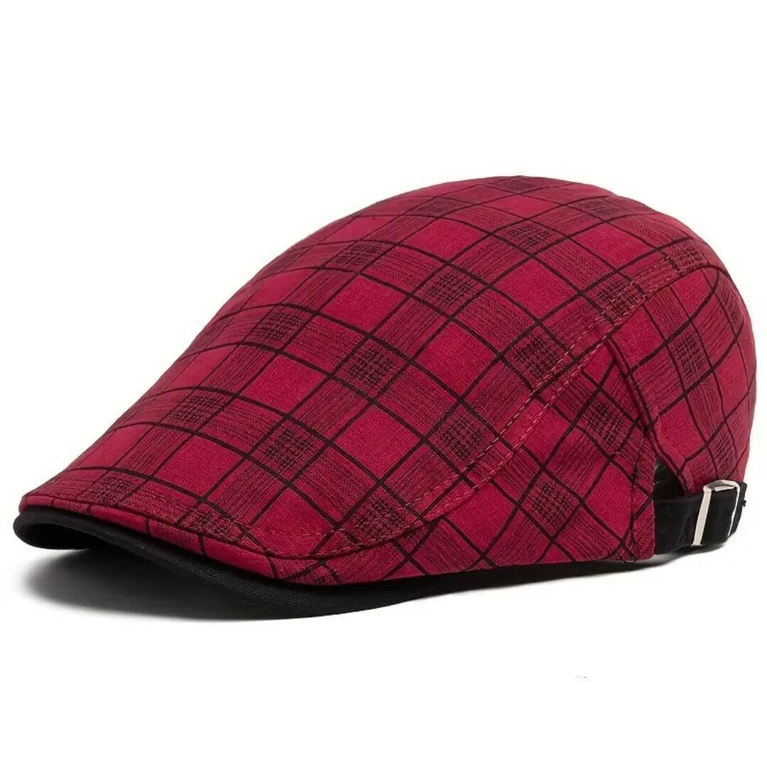 Elmont | Linen-Cotton Plaid Flat Cap