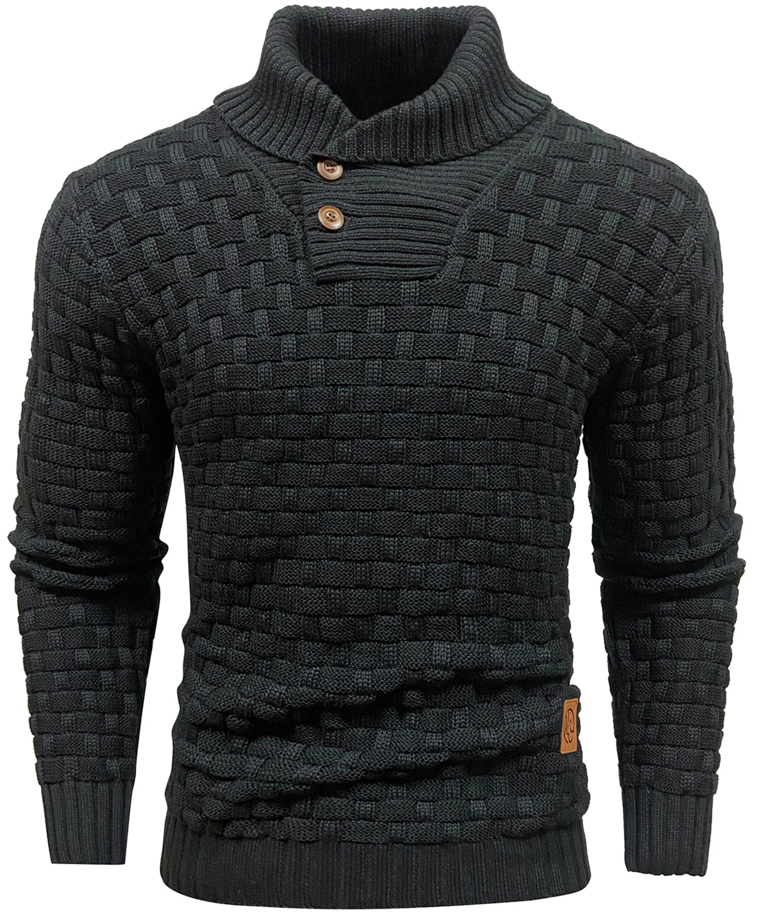Elmont | Ribbed High-Collar Button Sweater