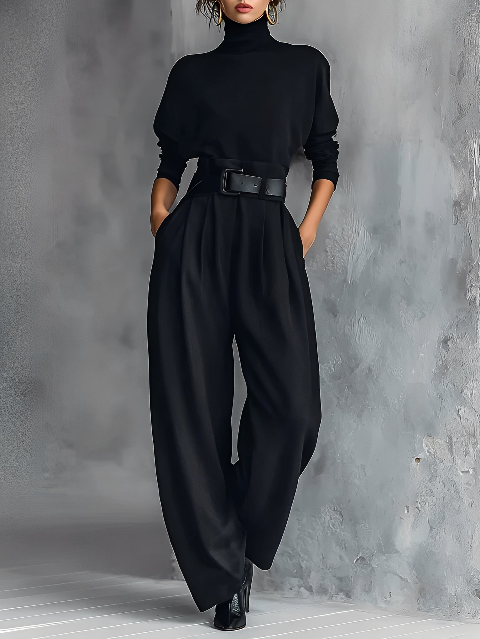 Elmont | Turtleneck Wide-Leg Jumpsuit