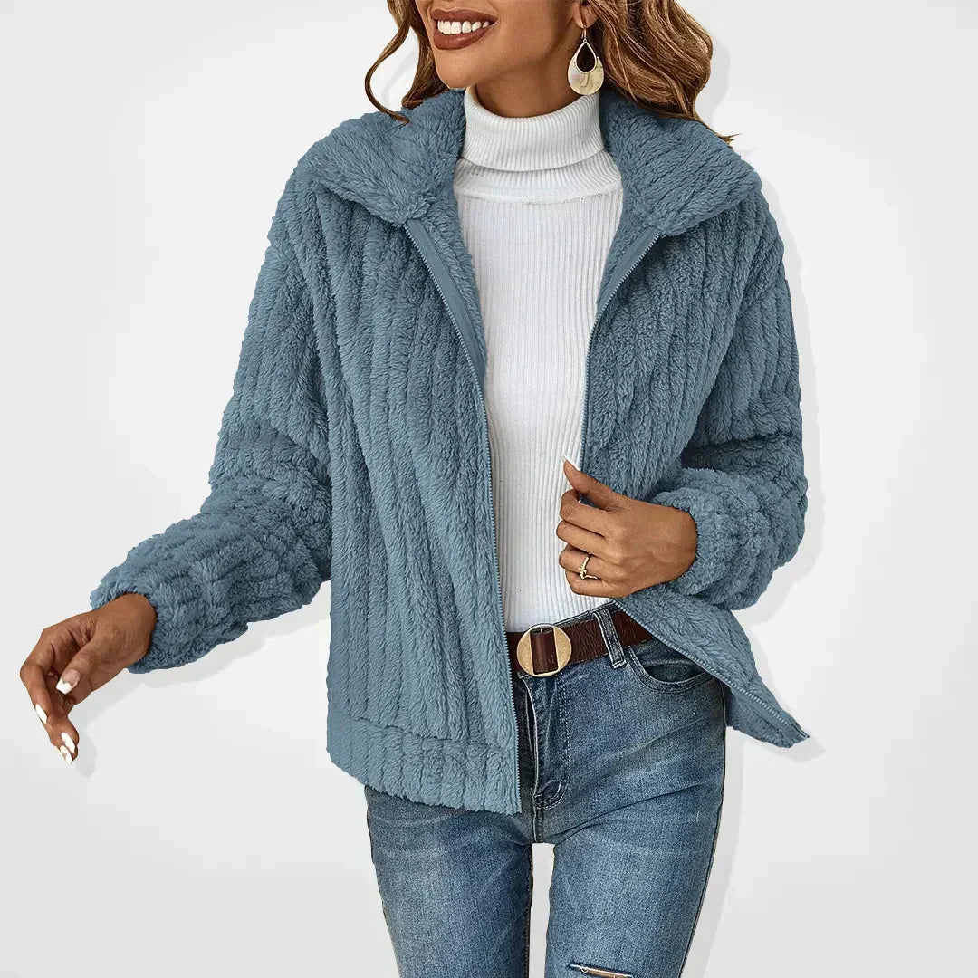 Naomi | Long-Sleeve Textured Zip Sweater