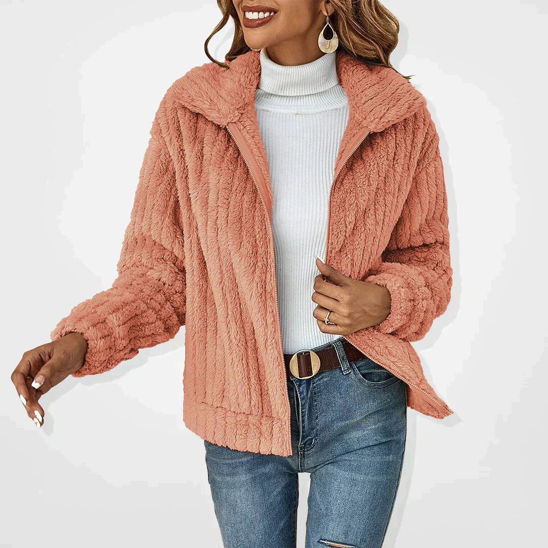 Naomi | Long-Sleeve Textured Zip Sweater