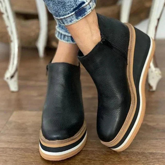 Elmont | Platform Ankle Boot with Side Zipper