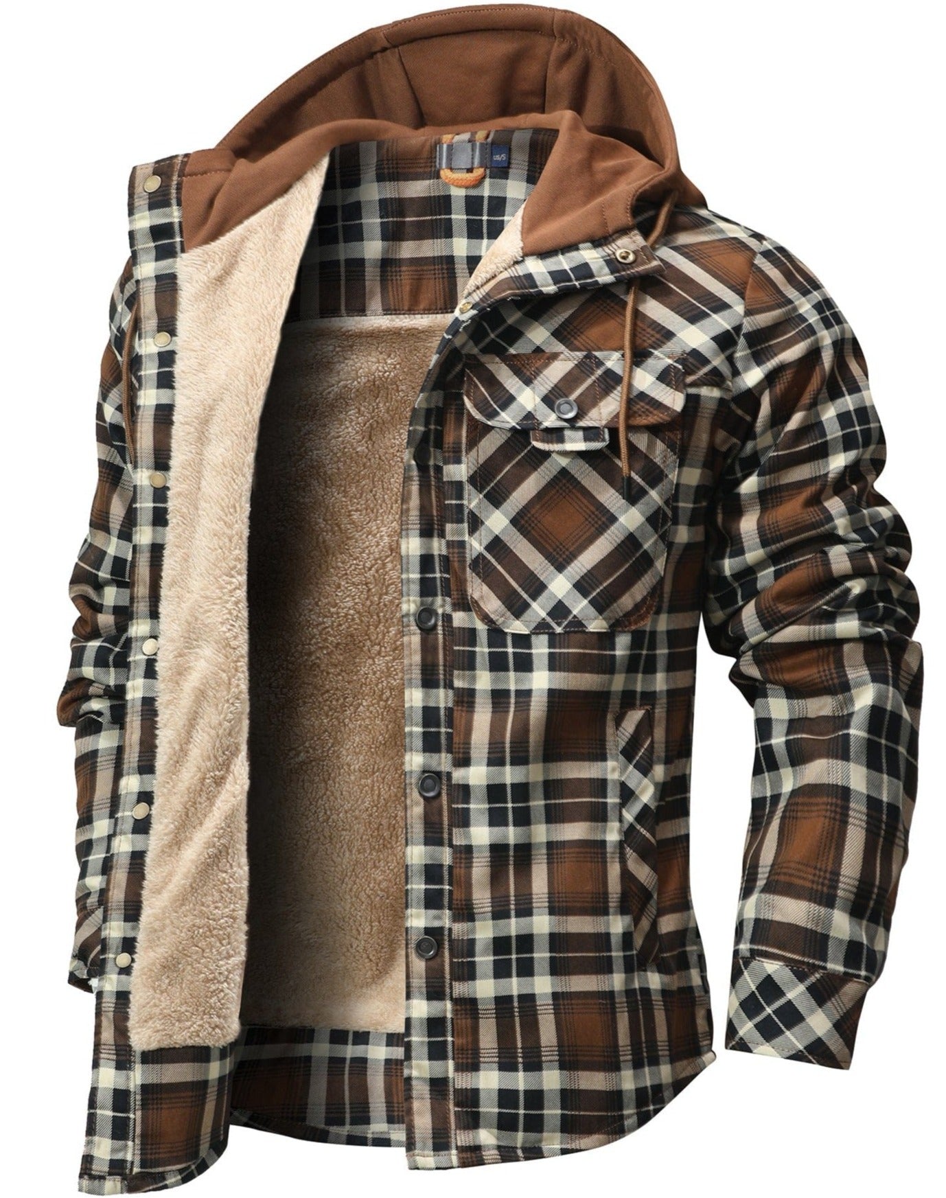 Elmont | Hooded Sherpa-Lined Flannel Jacket