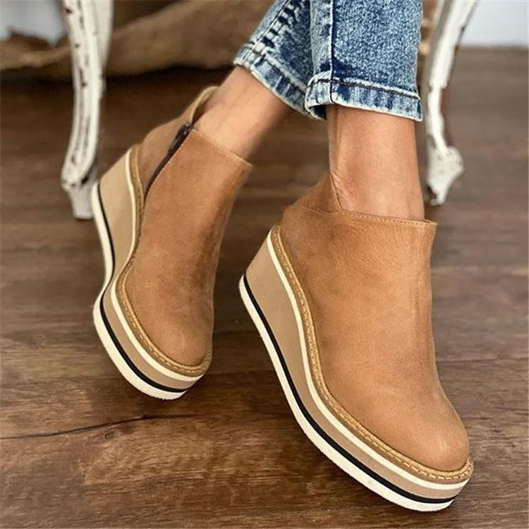 Elmont | Platform Ankle Boot with Side Zipper