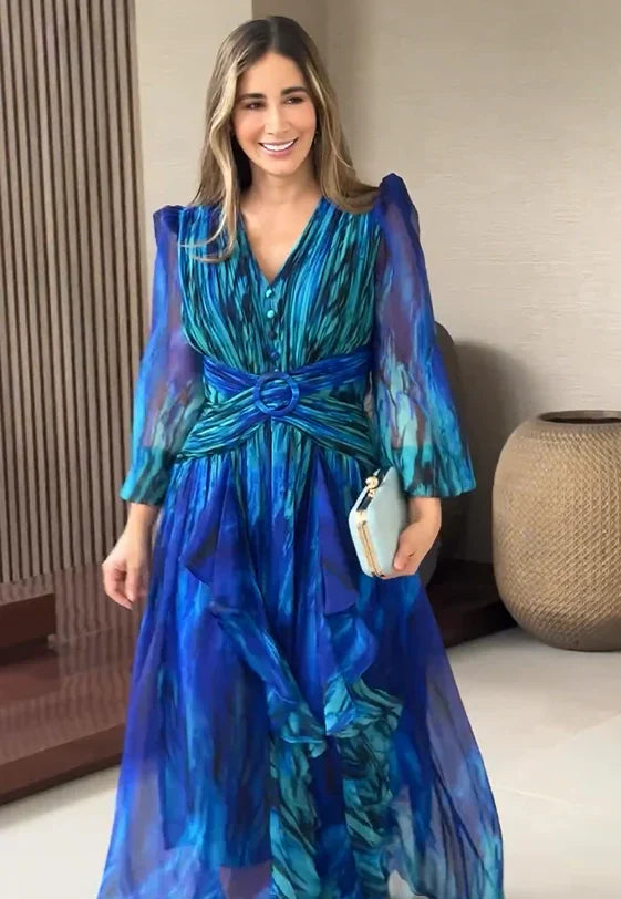 M&H | Draped Belted Maxi Dress