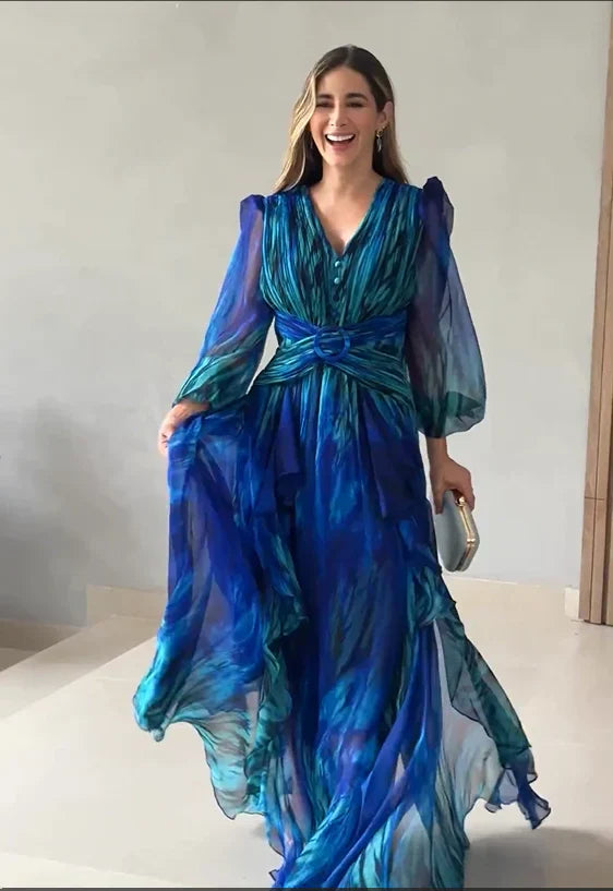 M&H | Draped Belted Maxi Dress
